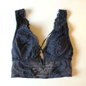 NWOT Dark Grey Lace Top/Bra La Senza XS